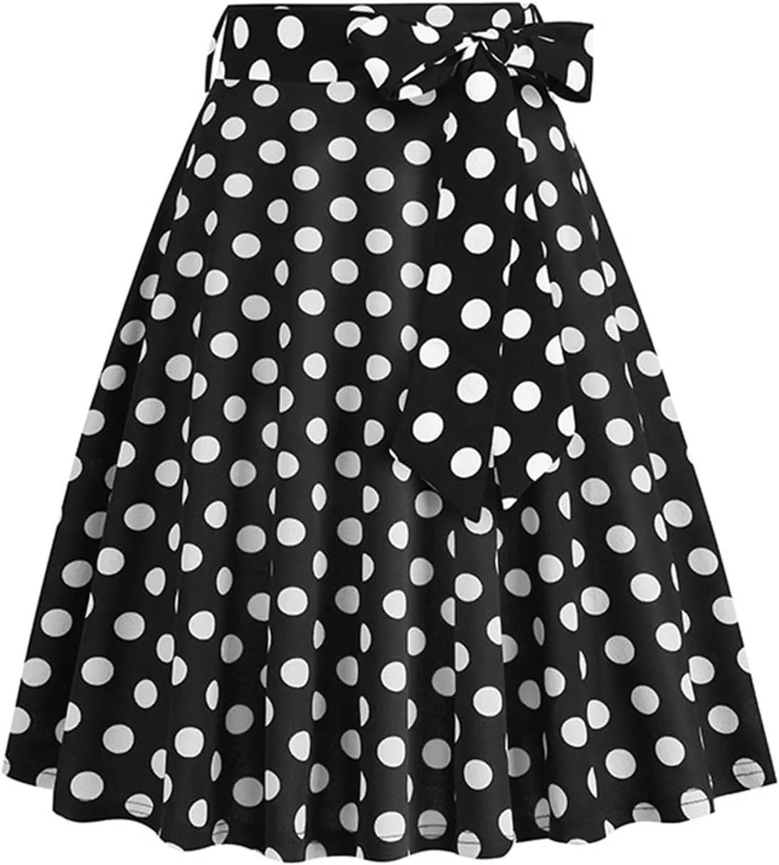 Polka Dot Flare Skirts for Women High Waist Cute A Line Mini Skirt Pleated Swing Half Dress Ladies Vintage Skirts