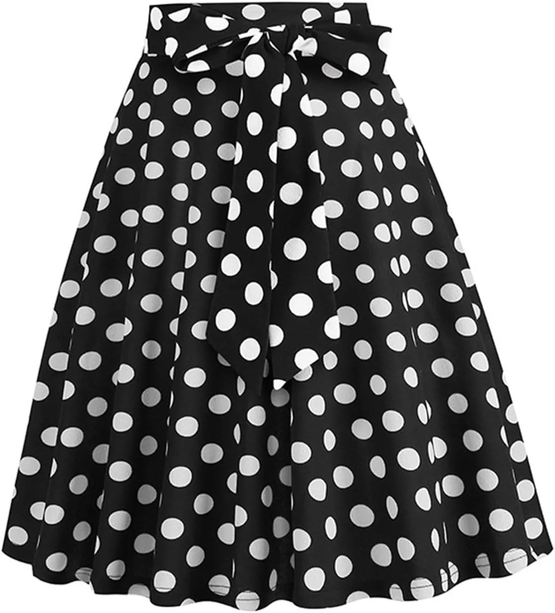 Polka Dot Flare Skirts for Women High Waist Cute A Line Mini Skirt Pleated Swing Half Dress Ladies Vintage Skirts