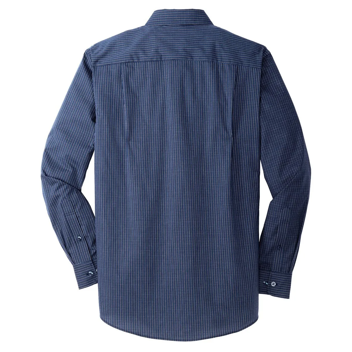 Port Authority Men's Navy/Heritage Blue Micro Tattersall Easy Care Shirt