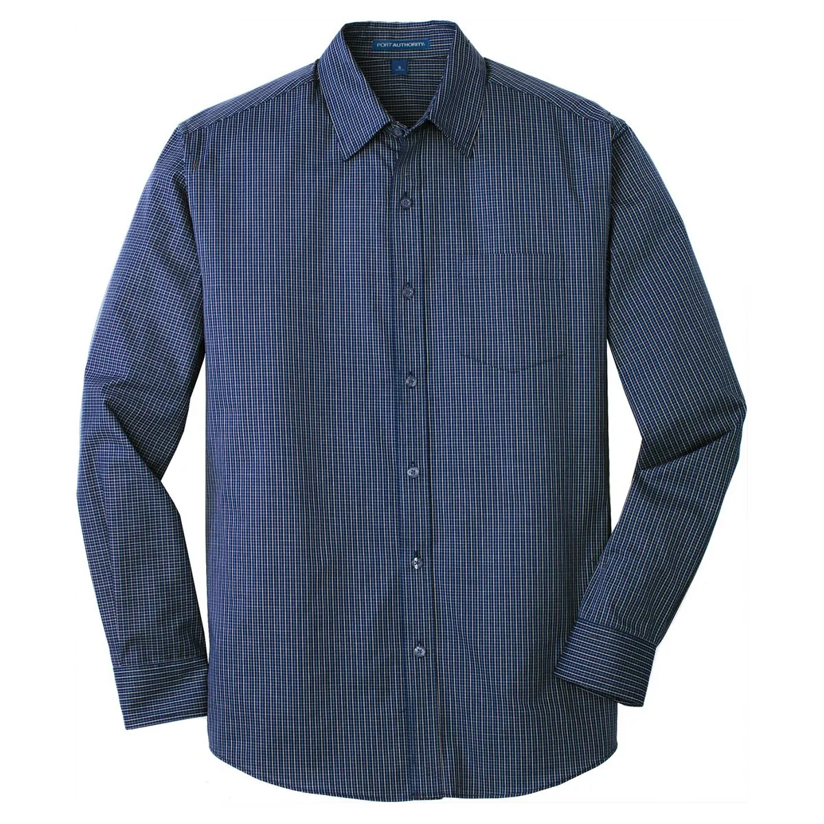Port Authority Men's Navy/Heritage Blue Micro Tattersall Easy Care Shirt