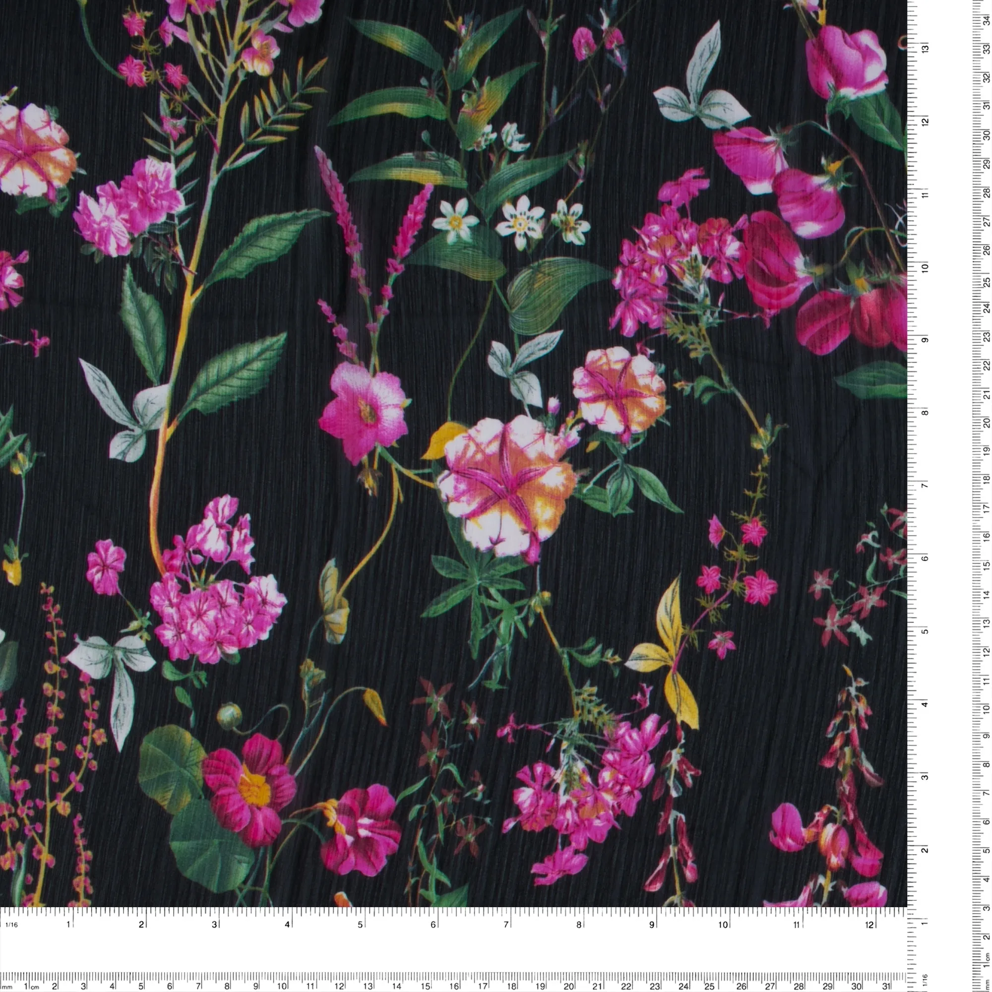 Printed Chiffon Yoryu - NAOMI - 009 - Black