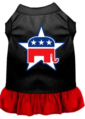 Republican Screen Print Dress Black With Red Sm