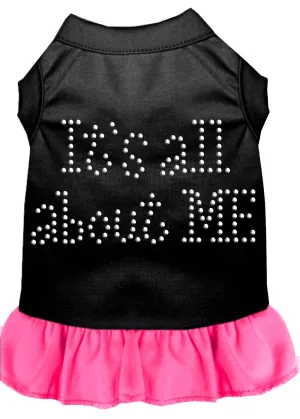 Rhinestone All About Me Dress Black With Bright Pink Xs