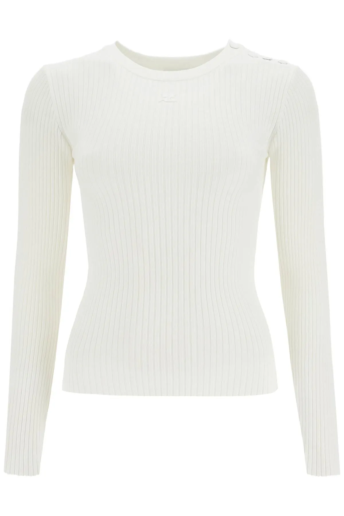 'ribbed stretch knit pullover sweater