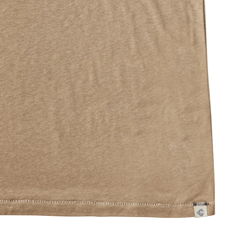 Safari Linen Blend Pocket Tee - Dark Safari