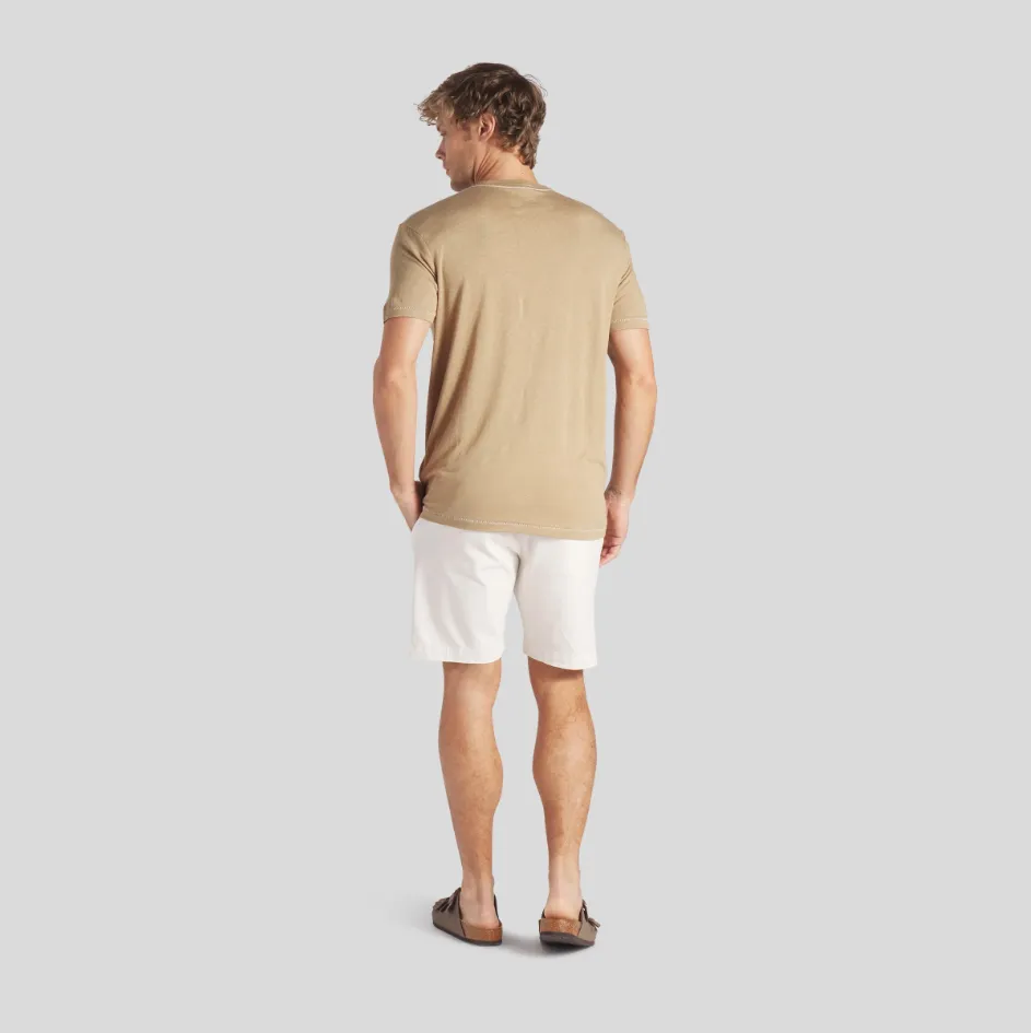 Safari Linen Blend Pocket Tee - Dark Safari