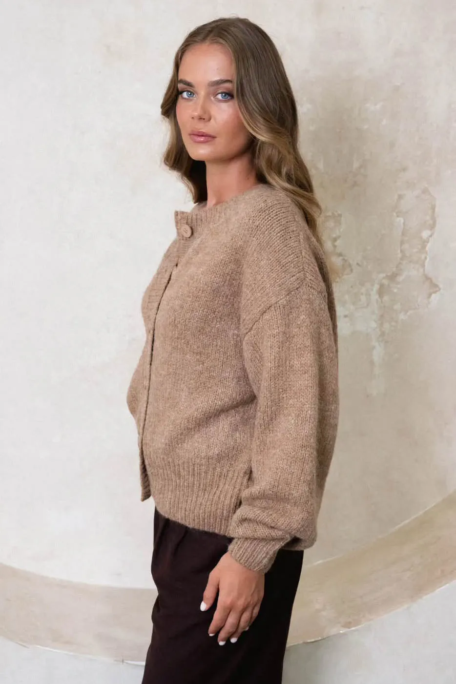 Savea Knit Cardigan Brown