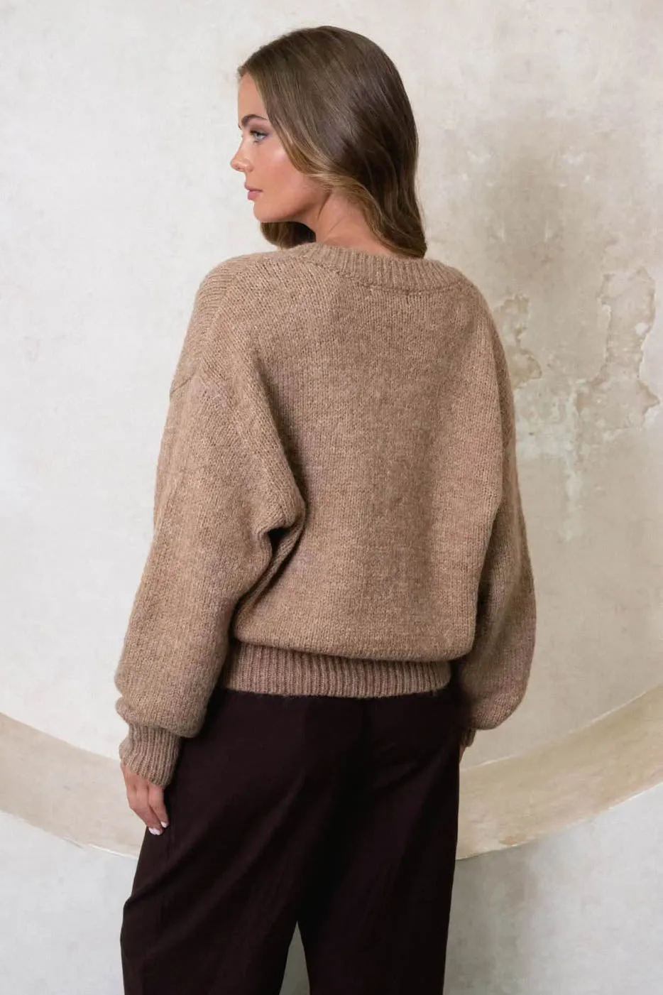 Savea Knit Cardigan Brown