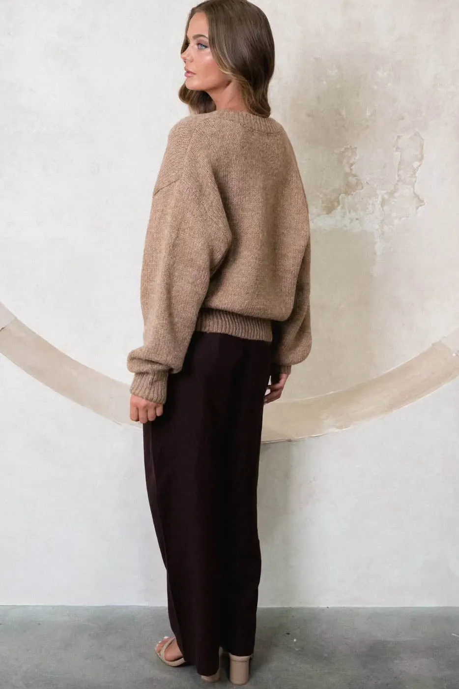 Savea Knit Cardigan Brown