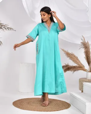 Sea Green Pure Cotton Nighty