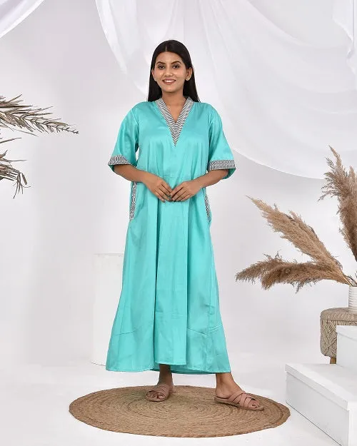 Sea Green Pure Cotton Nighty