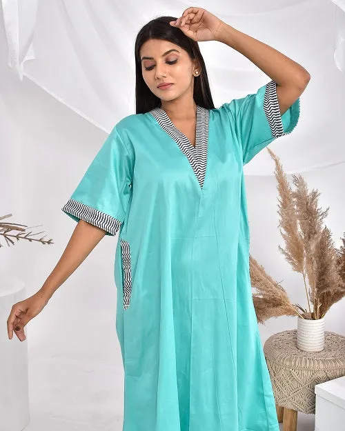 Sea Green Pure Cotton Nighty
