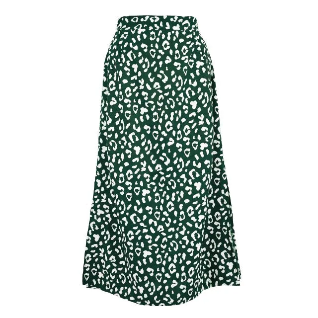 Sexy Leopard Skirt Print Chiffon Split Skirt