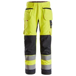 Snickers 6260 ProtecWork Hi Vis Work Trousers with Holster Pockets, Class 2