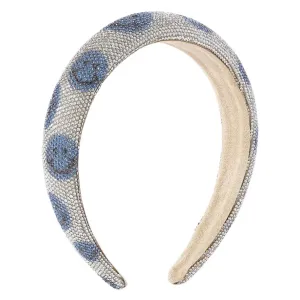 Sparkly Headband - Blue Smiley Faces