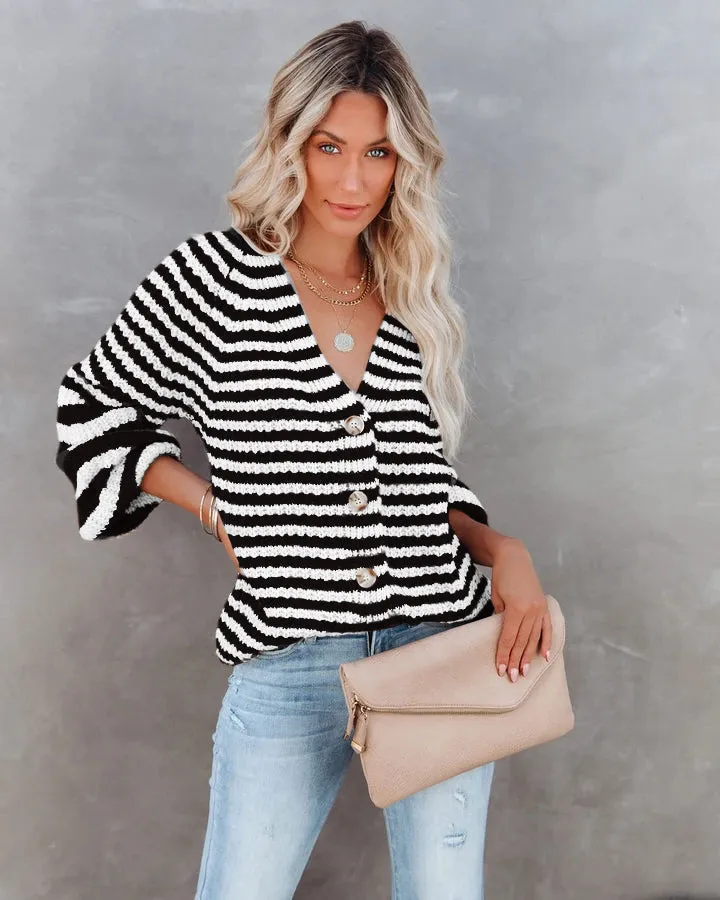 Striped Knitwear Turtleneck Sweater #71393