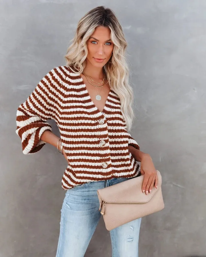 Striped Knitwear Turtleneck Sweater #71393