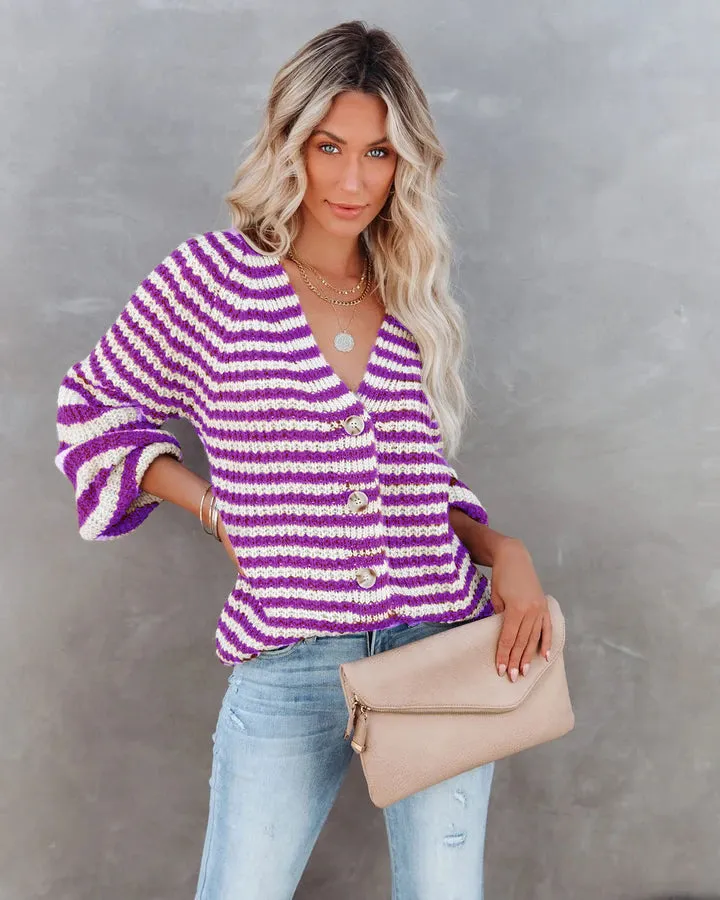 Striped Knitwear Turtleneck Sweater #71393