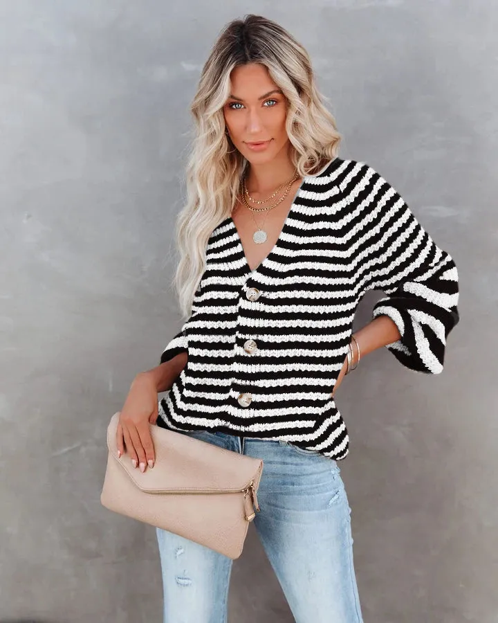 Striped Knitwear Turtleneck Sweater #71393