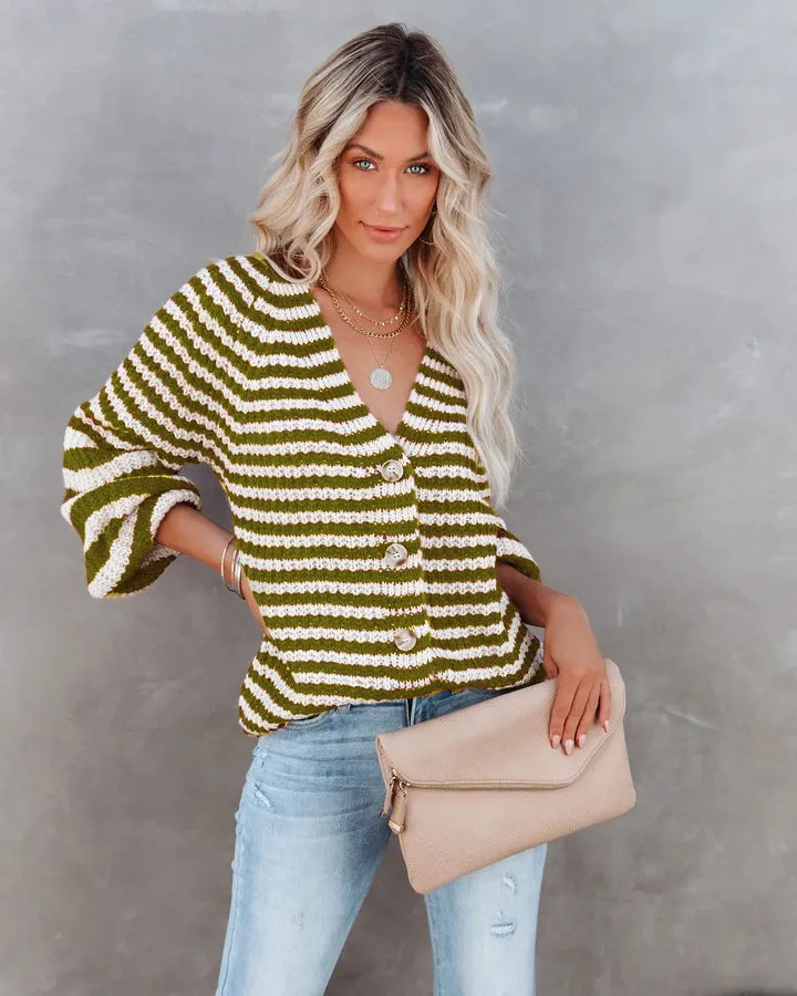 Striped Knitwear Turtleneck Sweater #71393