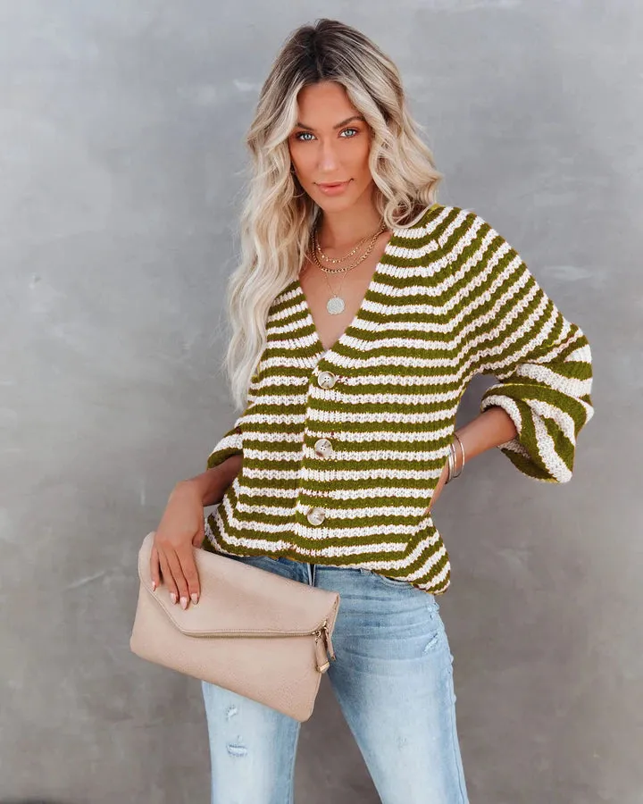 Striped Knitwear Turtleneck Sweater #71393