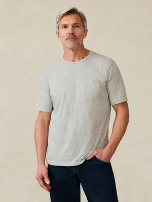 Sunwashed Regenerative Cotton Pocket Tee - Granite Heather