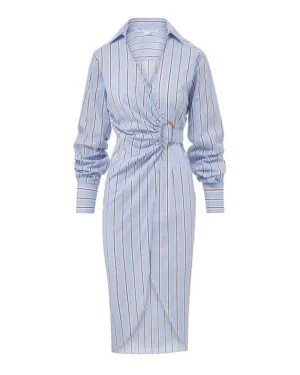 Veronica Beard Afton Striped Wrap Dress