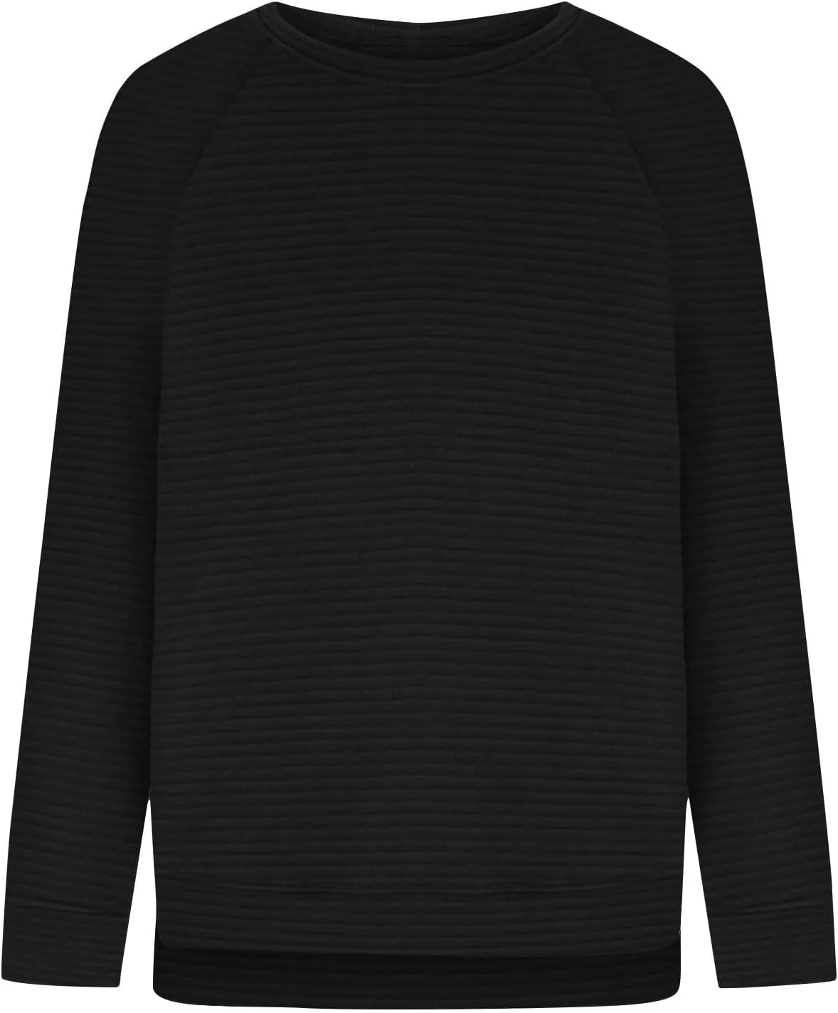 Women Sweatshirts Trendy Comfy Baggy Raglan Sleeve Crew Neck Blouses Shirts Solid Color Loose Fitting Lounge Tops