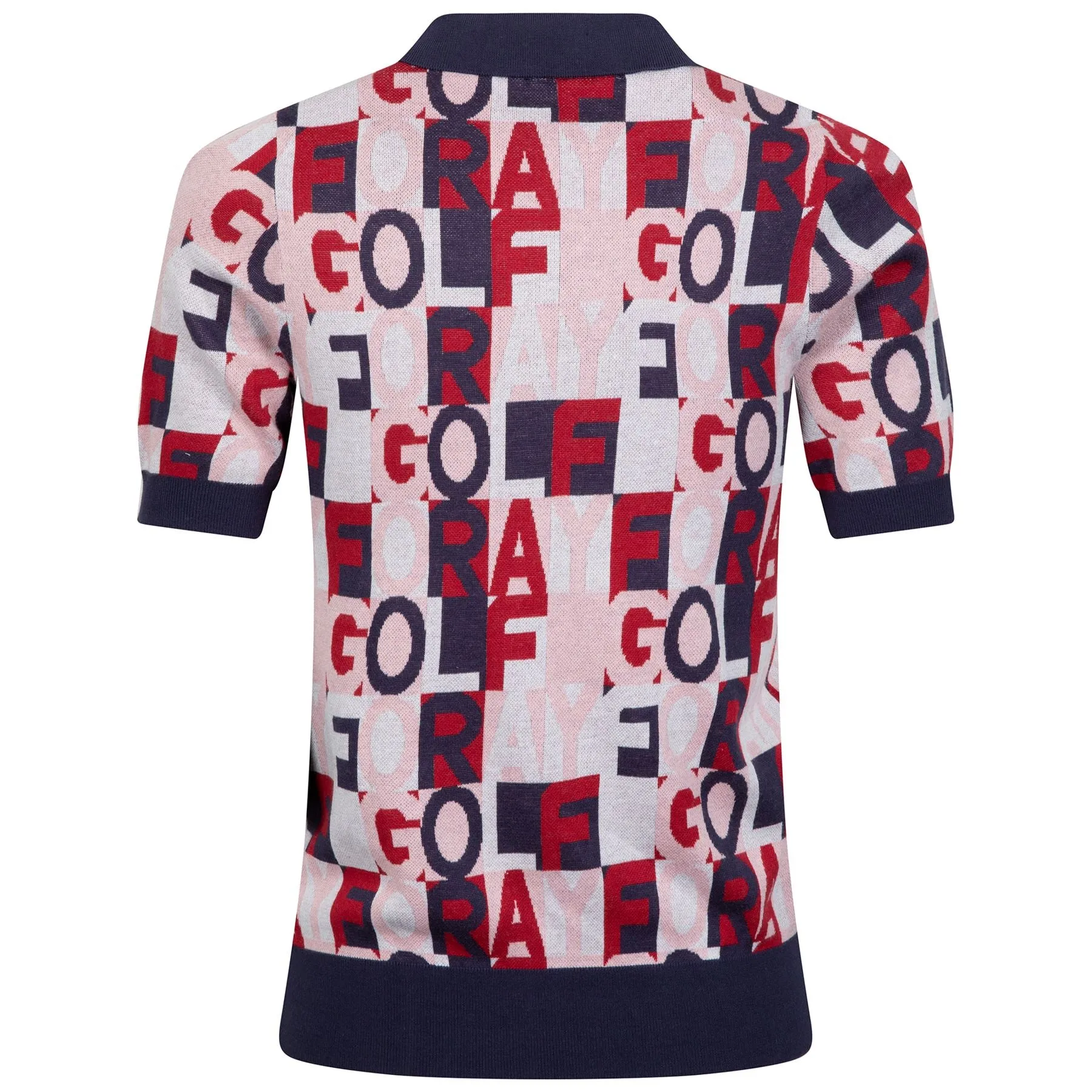 Womens Jacquard Knit Polo Multi/Navy - SS23